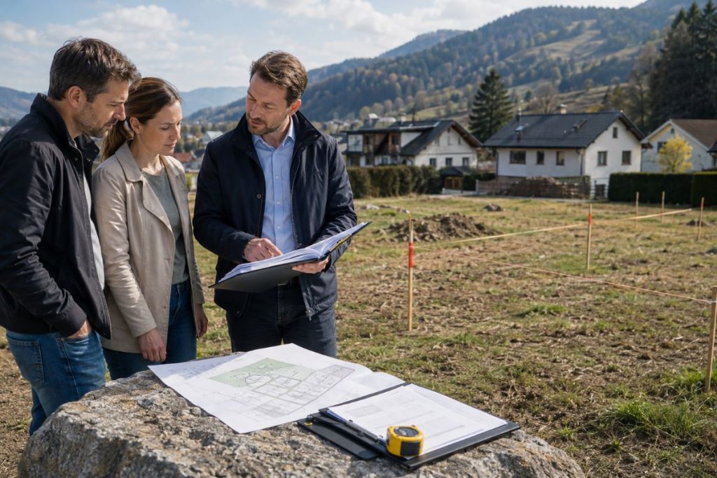 Baugrundstück in Österreich prüfen (KI, Symbolbild)